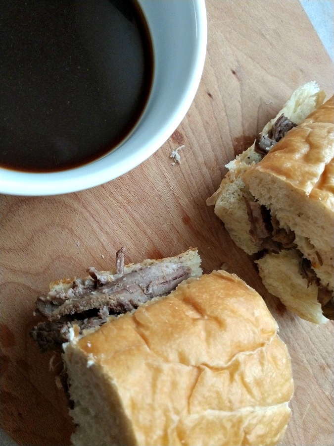 crock-pot slow roasted french dip sandwiches