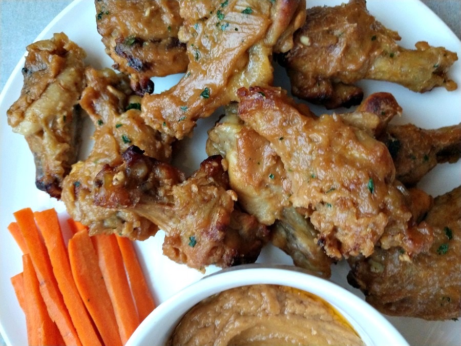 crock-pot thai chicken wings with peanut sauce 